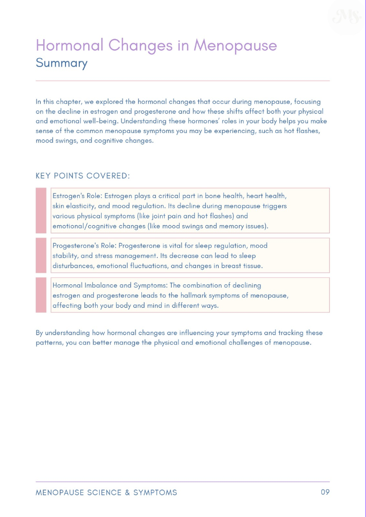 Menopause Science & Symptoms Workbook by The Menopause Science